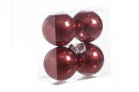 Kerstballen onbreekbaar set 4 stuks (diverse kleuren)